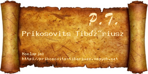 Prikosovits Tibériusz névjegykártya
